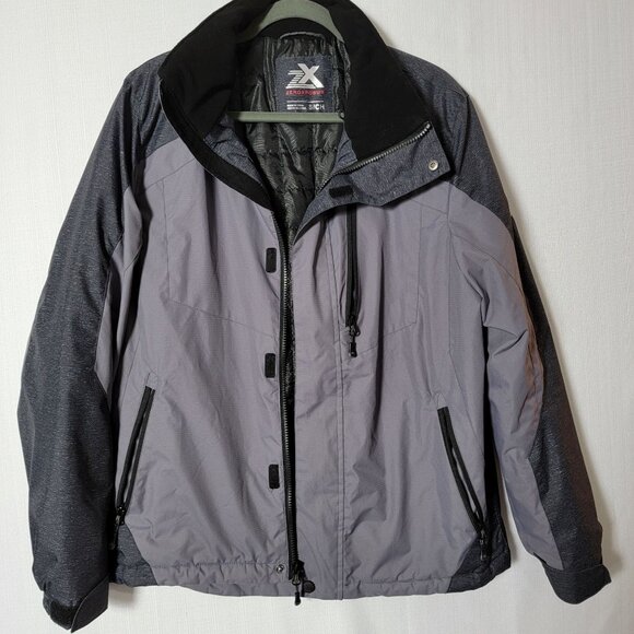 ZeroXposur Mens Jacket Sz S Lined 3 Outer Zip Pockets 1 Inner Pocket Grey Black - Picture 1 of 14
